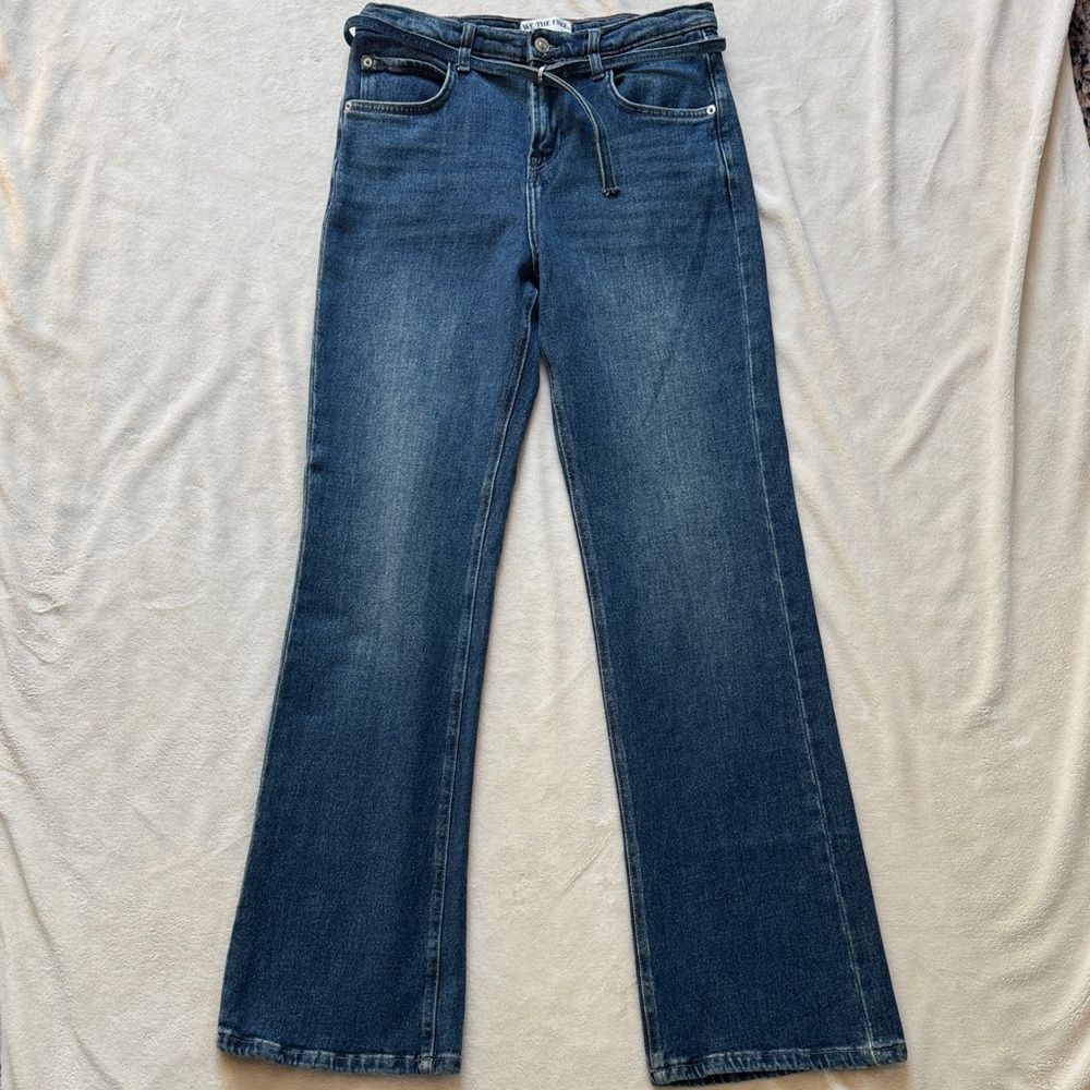 Free People Women’s Dark Blue Straight-Leg Jeans